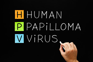 Image showing HPV - Human Papilloma Virus On Blackboard