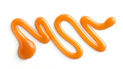 Image showing caramel sauce on white background