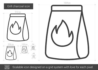 Image showing Grill charcoal line icon.