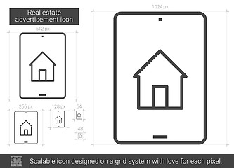 Image showing Real estate advertisement line icon.