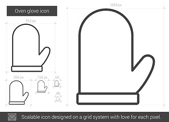 Image showing Oven glove line icon.