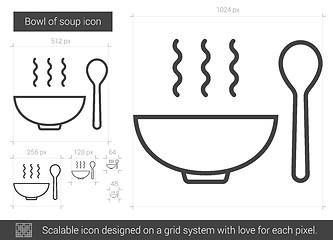 Image showing Bowl of soup line icon.