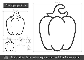 Image showing Sweet pepper line icon.