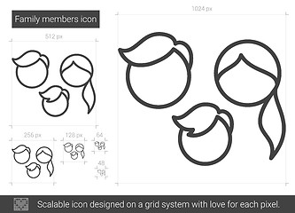 Image showing Family members line icon.