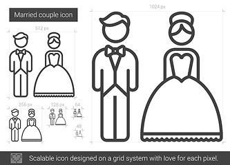 Image showing Married couple line icon.