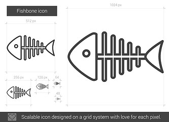 Image showing Fishbone line icon.