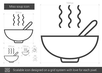 Image showing Miso soup line icon.