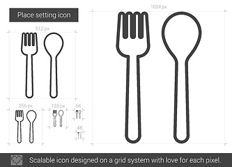 Image showing Place setting line icon.