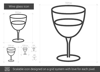 Image showing Wine glass line icon.