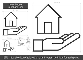 Image showing New house purchase line icon.