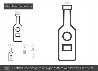 Image showing Craft beer bottle line icon.