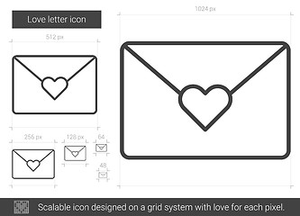 Image showing Love letter line icon.