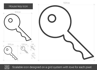 Image showing House key line icon.