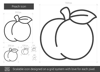 Image showing Peach line icon.