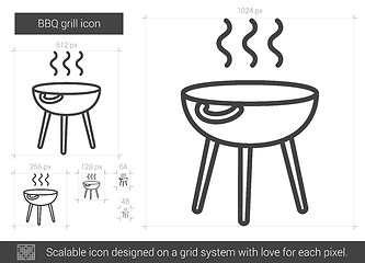 Image showing BBQ grill line icon.