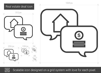 Image showing Real estate deal line icon.