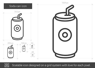 Image showing Soda can line icon.