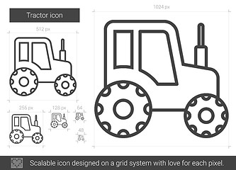 Image showing Tractor line icon.