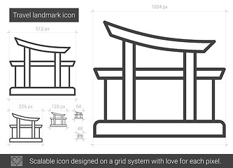 Image showing Travel landmark line icon.