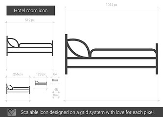 Image showing Hotel room line icon.