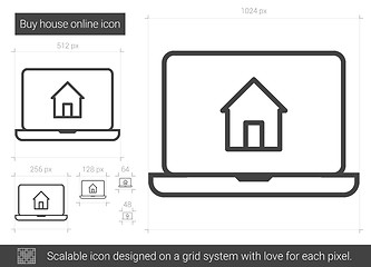 Image showing Buy house online line icon.