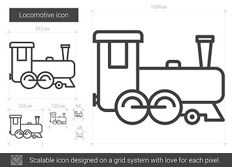 Image showing Locomotive line icon.