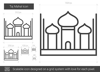 Image showing Taj Mahal line icon.