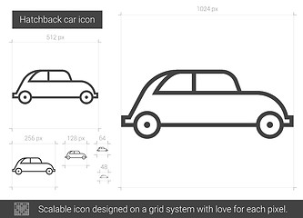 Image showing Hatchback car line icon.