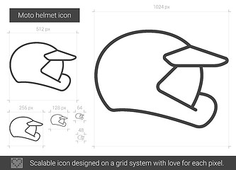 Image showing Moto helmet line icon.