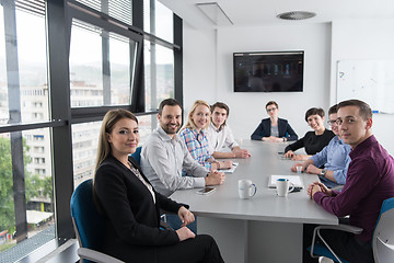 Image showing Group of young people meeting in startup office