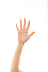 Image showing counting with fingers woman