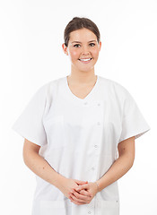 Image showing young smiling woman doctor or nurse