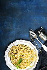 Image showing spaghetty with pesto