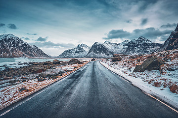 Image showing Road in Norway in winter