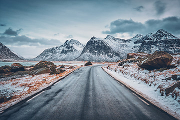 Image showing Road in Norway in winter