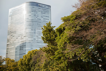 Image showing hamarikyu gardens park in tokyo, japan