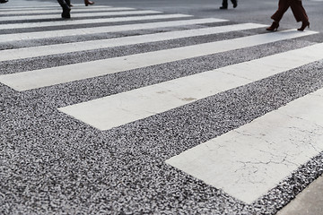 Image showing close up of crosswalk road surface marking