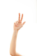 Image showing counting with fingers woman
