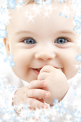 Image showing baby with snowflakes