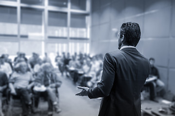 Image showing Speaker Giving a Talk at Business Meeting.