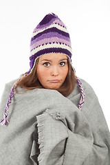Image showing young woman who is cold