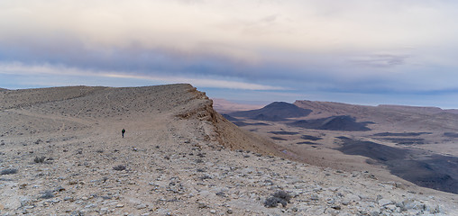 Image showing Desert panorama in Israel Ramon crater