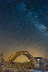 Image showing Milky Way and ruins in Israel