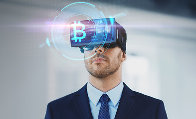 Image showing cryptocurrency and businessman in virtual headset