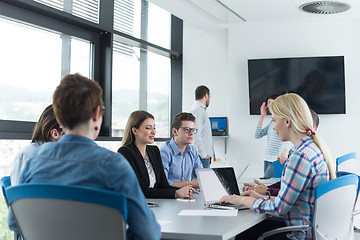 Image showing Business Team At A Meeting at modern office building