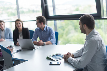 Image showing Business Team At A Meeting at modern office building