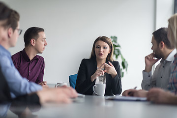 Image showing Group of young people meeting in startup office