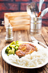 Image showing rice with meat and vegetables