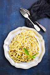 Image showing spaghetty with pesto