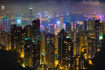 Image showing Hong Kong skyscrapers skyline cityscape view